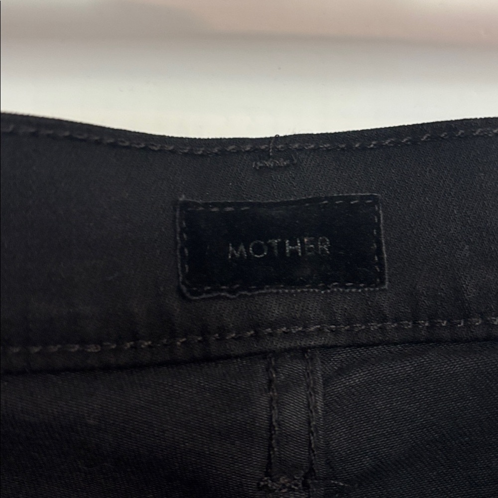 MOTHER Stunner Zip Ankle Step Fray Classic Black Denim - Picture 3 of 6
